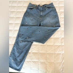 Universal thread flower jeans